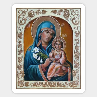 Mother of God Orthodox icon from the Wedding Pair diptych Sticker